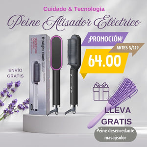 PEINE ALISADOR ELÉCTRICO+🎁DESENREDANTE